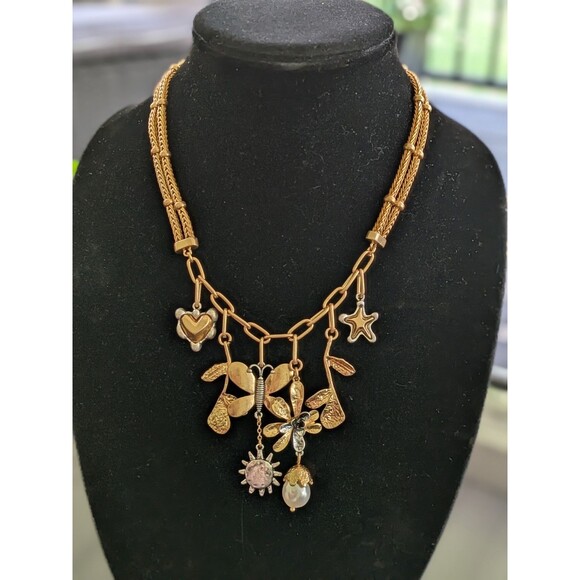 Zara Necklace Women Butterfly Floral Charms Gold Silver Mixed Festival Fairy NEW - Picture 6 of 12